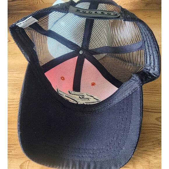 EC Embroidered Trucker Hat Orange Black Mesh Adjustable Snapback Baseball Cap K - Picture 7 of 8